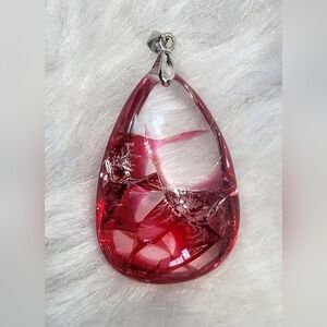 Stunning Clear Quartz Crystal Teardrop Pendant. 925 Sterling Silver
